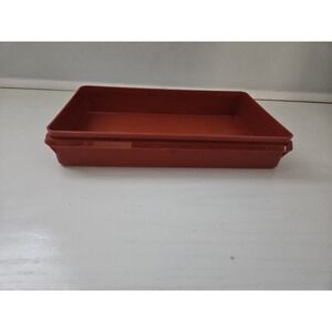Vintage Tupperware Rectangle Container 794-7 Burnt Orange NO LID